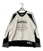 NEIGHBORHOODネイバーフッド）の古着「HOCKEY SHIRT LS」｜ホワイト×ブラック