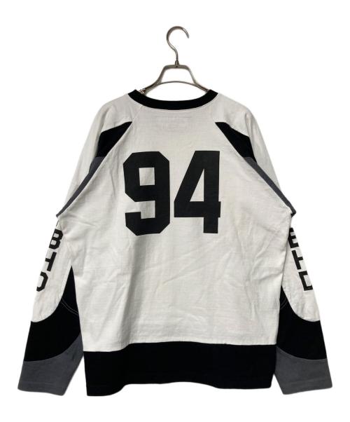 NEIGHBORHOOD（ネイバーフッド）NEIGHBORHOOD (ネイバーフッド) HOCKEY SHIRT LS ホワイト×ブラック サイズ:Lの古着・服飾アイテム