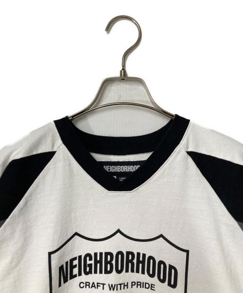 NEIGHBORHOOD（ネイバーフッド）NEIGHBORHOOD (ネイバーフッド) HOCKEY SHIRT LS ホワイト×ブラック サイズ:Lの古着・服飾アイテム