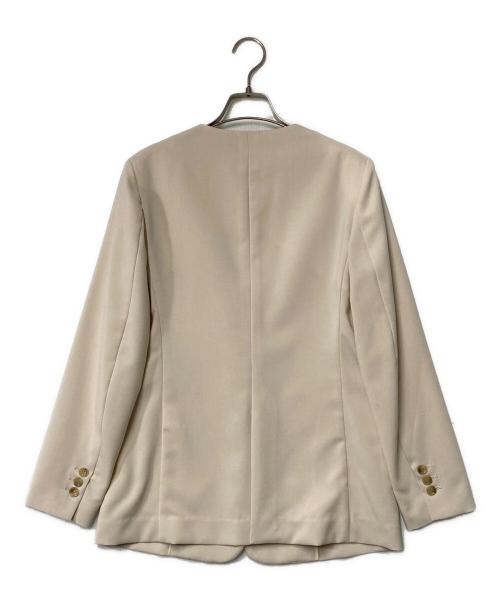 Whim Gazette（ウィムガゼット）Whim Gazette (ウィムガゼット) ノーカラージャケット ベージュ サイズ:Freeの古着・服飾アイテム