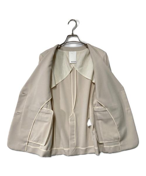 Whim Gazette（ウィムガゼット）Whim Gazette (ウィムガゼット) ノーカラージャケット ベージュ サイズ:Freeの古着・服飾アイテム