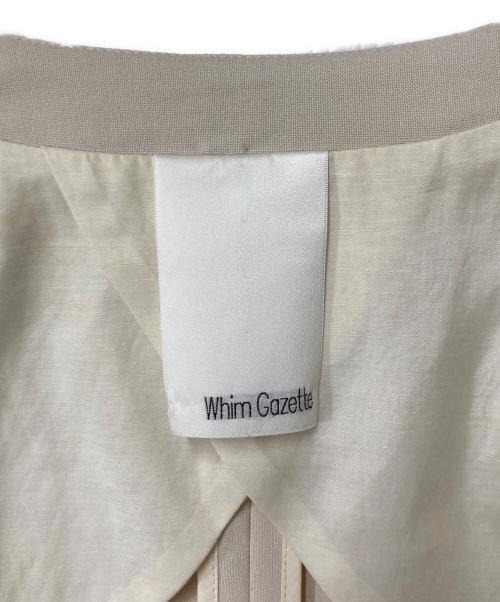 Whim Gazette（ウィムガゼット）Whim Gazette (ウィムガゼット) ノーカラージャケット ベージュ サイズ:Freeの古着・服飾アイテム