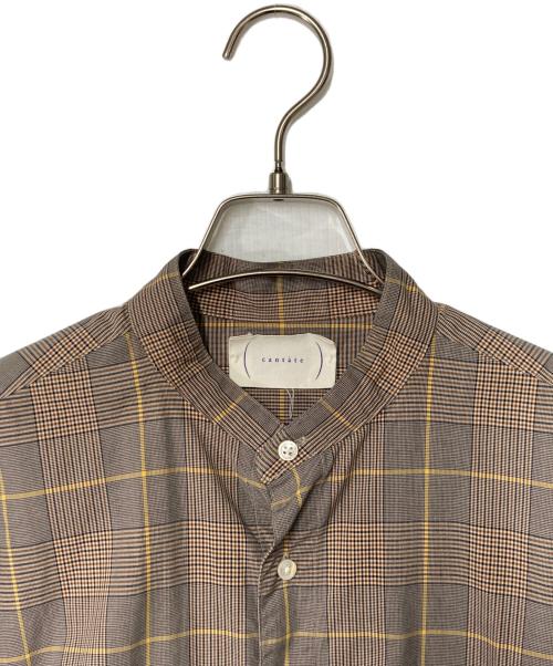CANTATE（カンタータ）cantate (カンタータ) バンドカラーシャツ グレー サイズ:48の古着・服飾アイテム