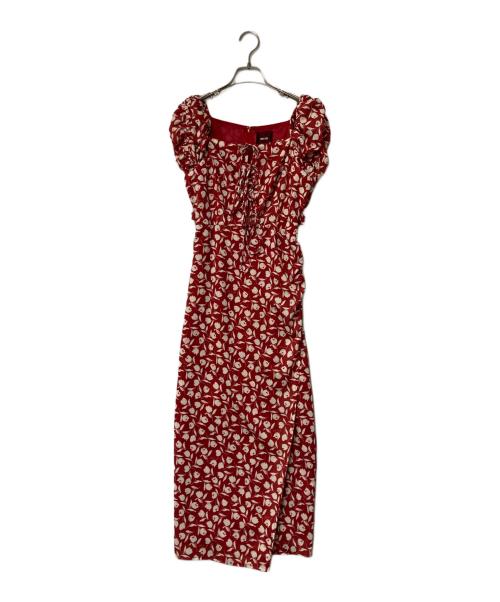 ROSY LUCE（ロージールーチェ）ROSY LUCE (ロージールーチェ) TULIP SQUARE NECK DRESS レッド サイズ:Sの古着・服飾アイテム