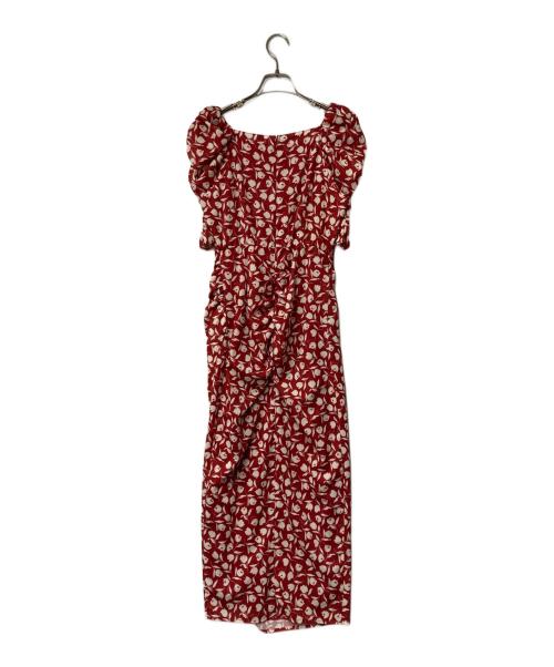 ROSY LUCE（ロージールーチェ）ROSY LUCE (ロージールーチェ) TULIP SQUARE NECK DRESS レッド サイズ:Sの古着・服飾アイテム