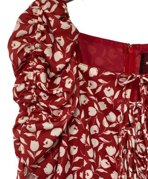 ROSY LUCE（ロージールーチェ）ROSY LUCE (ロージールーチェ) TULIP SQUARE NECK DRESS レッド サイズ:Sの古着・服飾アイテム
