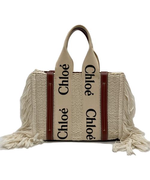 Chloe（クロエ）Chloe (クロエ) ウッディスモールトートバッグ アイボリーの古着・服飾アイテム