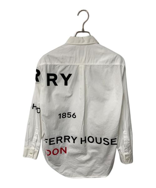 BURBERRY LONDON（バーバリーロンドン）BURBERRY LONDON (バーバリーロンドン) ホースフェリー プリント ロゴ 長袖シャツ ホワイト サイズ:34の古着・服飾アイテム