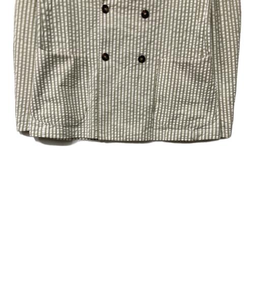 Bagutta（バグッタ）Bagutta (バグッタ) シアサッカーストライプジャケット ホワイト×グリーン サイズ:48の古着・服飾アイテム
