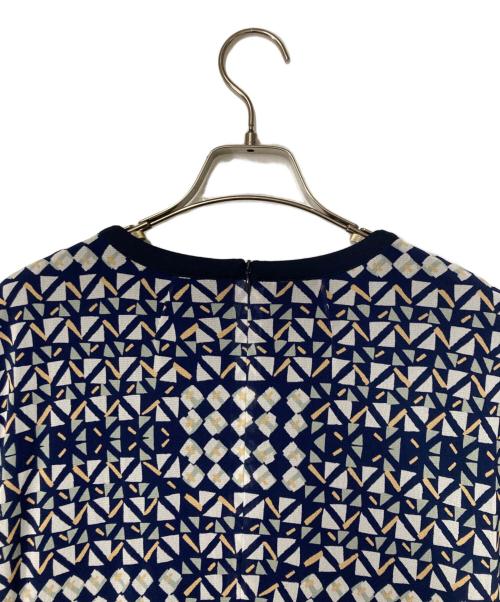 Leilian（レリアン）LEILIAN (レリアン) 総柄ワンピース ネイビー サイズ:13の古着・服飾アイテム