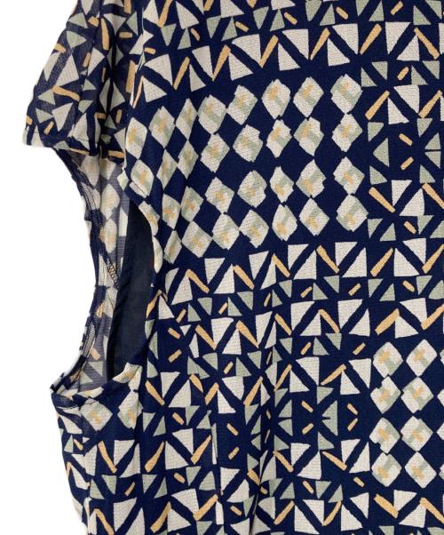 Leilian（レリアン）LEILIAN (レリアン) 総柄ワンピース ネイビー サイズ:13の古着・服飾アイテム