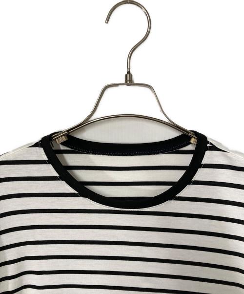 Leilian（レリアン）Leilian (レリアン) 切替カットソー ブラック×ホワイト サイズ:13の古着・服飾アイテム
