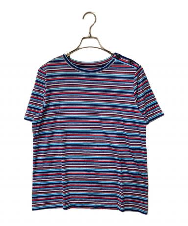 中古・古着通販】LEILIAN (レリアン) ボーダーTシャツ ブルー×レッド