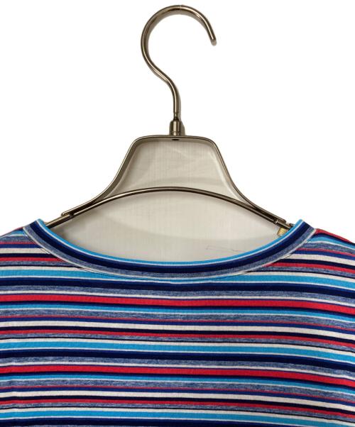 Leilian（レリアン）LEILIAN (レリアン) ボーダーTシャツ ブルー×レッド サイズ:13の古着・服飾アイテム