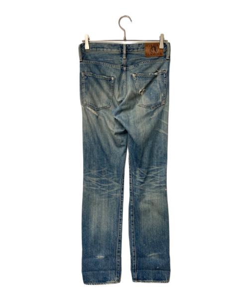 Hysteric Glamour（ヒステリックグラマー）Hysteric Glamour (ヒステリックグラマー) ダメージ加工スタッズデニムパンツ インディゴ サイズ:28の古着・服飾アイテム