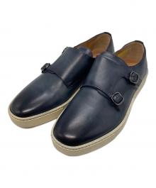 Santoni（サントーニ）の古着「ダブルモンク レザーシューズ」｜ネイビー
