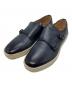 Santoni（サントーニ）の古着「ダブルモンク レザーシューズ」｜ネイビー