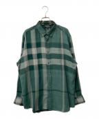BURBERRY LONDONバーバリーロンドン）の古着「チェックBDシャツ」｜グリーン