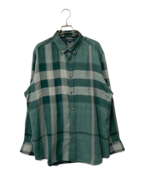 BURBERRY LONDON（バーバリーロンドン）BURBERRY LONDON (バーバリーロンドン) チェックBDシャツ グリーン サイズ:LLの古着・服飾アイテム