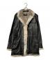 BURBERRY BLACK LABEL（バーバリーブラックレーベル）の古着「チンチラファー ラムレザーコート」｜ブラック