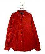 POLO RALPH LAURENポロ・ラルフローレン）の古着「ポニー刺繍ボタンダウンシャツ」｜レッド