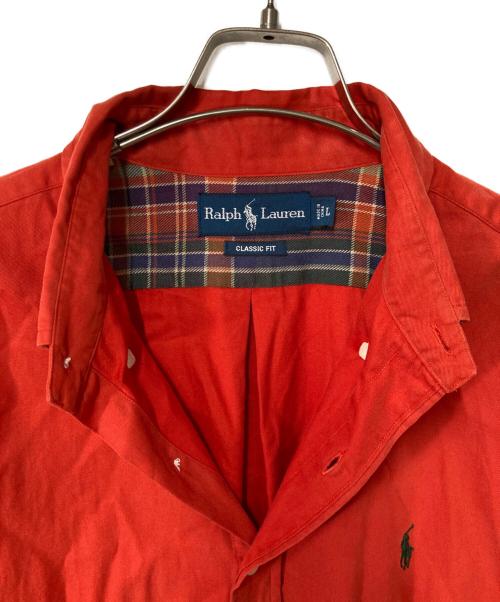 POLO RALPH LAUREN（ポロ・ラルフローレン）POLO RALPH LAUREN (ポロ・ラルフローレン) ポニー刺繍ボタンダウンシャツ レッド サイズ:Lの古着・服飾アイテム