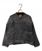 Spick and Spanスピック＆スパン）の古着「51/2 1ST-LINE STUDS DENIM ジャケット」｜ブラック