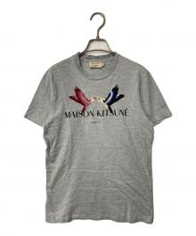 maison kitsune（メゾンキツネ）の古着「刺繍Tシャツ」｜グレー