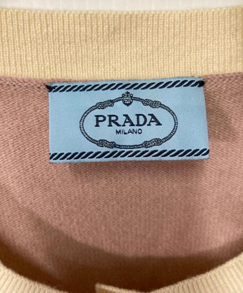 PRADA（プラダ）PRADA (プラダ) カシミヤニットカーディガン ピンク サイズ:40の古着・服飾アイテム