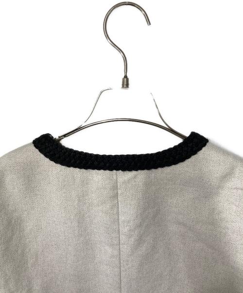 DES PRES（デ プレ）DES PRES (デ プレ) インレイパターン クロップドニットジャケット アイボリー サイズ:Fの古着・服飾アイテム
