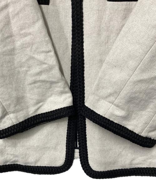 DES PRES（デ プレ）DES PRES (デ プレ) インレイパターン クロップドニットジャケット アイボリー サイズ:Fの古着・服飾アイテム