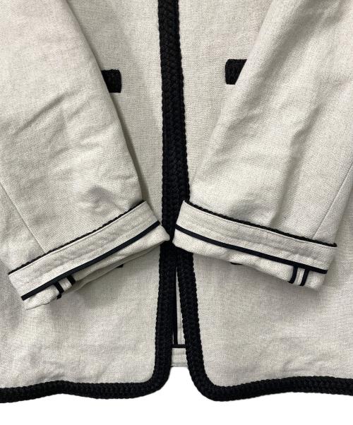 DES PRES（デ プレ）DES PRES (デ プレ) インレイパターン クロップドニットジャケット アイボリー サイズ:Fの古着・服飾アイテム