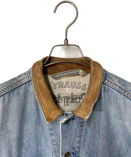 LEVI'S（リーバイス）LEVI'S (リーバイス) 襟レザー デニムジャケット インディゴ サイズ:XLの古着・服飾アイテム