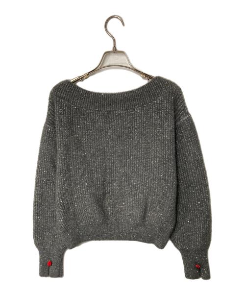 GRACE CONTINENTAL（グレースコンチネンタル）GRACE CONTINENTAL (（グレースコンチネンタル) ラメリップニットトップ グレー サイズ:36の古着・服飾アイテム