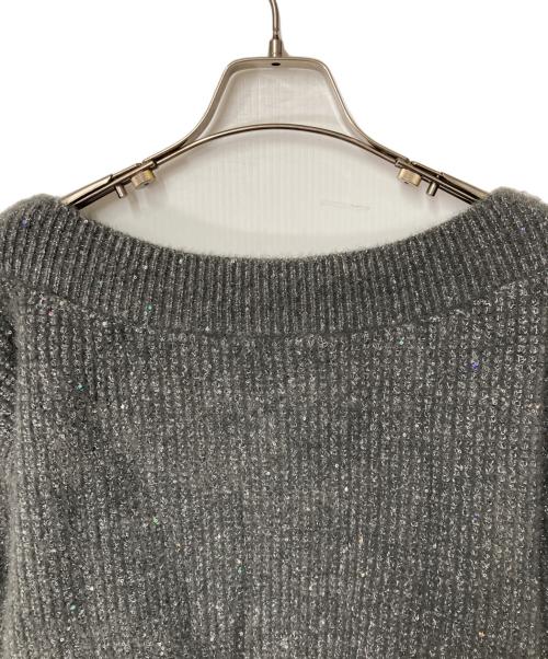 GRACE CONTINENTAL（グレースコンチネンタル）GRACE CONTINENTAL (（グレースコンチネンタル) ラメリップニットトップ グレー サイズ:36の古着・服飾アイテム