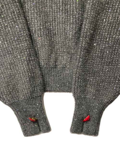 GRACE CONTINENTAL（グレースコンチネンタル）GRACE CONTINENTAL (（グレースコンチネンタル) ラメリップニットトップ グレー サイズ:36の古着・服飾アイテム