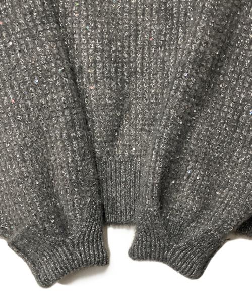 GRACE CONTINENTAL（グレースコンチネンタル）GRACE CONTINENTAL (（グレースコンチネンタル) ラメリップニットトップ グレー サイズ:36の古着・服飾アイテム