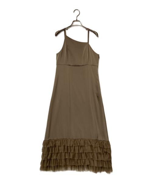 Diagram（ダイアグラム）Diagram (ダイアグラム) フリルチュールサテンキャミワンピース ブラウン サイズ:36の古着・服飾アイテム