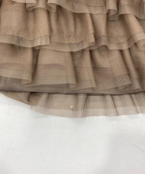 Diagram（ダイアグラム）Diagram (ダイアグラム) フリルチュールサテンキャミワンピース ブラウン サイズ:36の古着・服飾アイテム