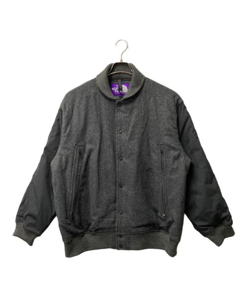 THE NORTHFACE PURPLELABEL（ザ・ノースフェイス パープルレーベル）THE NORTHFACE PURPLELABEL (ザ・ノースフェイス パープルレーベル) Herringbone Tweed Varsity Jacket グレー サイズ:Mの古着・服飾アイテム