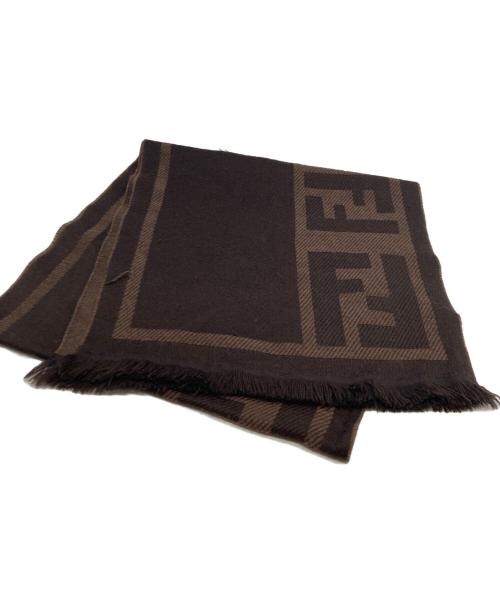 FENDI（フェンディ）FENDI (フェンディ) ロゴマフラー ブラウンの古着・服飾アイテム