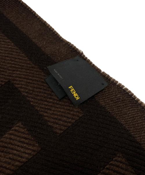 FENDI（フェンディ）FENDI (フェンディ) ロゴマフラー ブラウンの古着・服飾アイテム