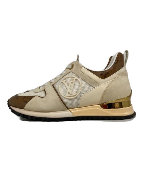 LOUIS VUITTON（ルイ ヴィトン）LOUIS VUITTON (ルイ ヴィトン) ラバーロゴPVCレザーローカットスニーカー ホワイト×ブラウン サイズ:34  1/2の古着・服飾アイテム
