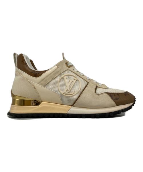 LOUIS VUITTON（ルイ ヴィトン）LOUIS VUITTON (ルイ ヴィトン) ラバーロゴPVCレザーローカットスニーカー ホワイト×ブラウン サイズ:34  1/2の古着・服飾アイテム