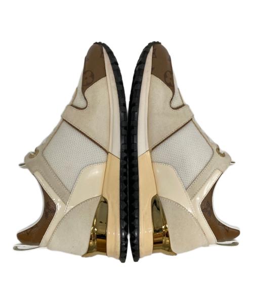 LOUIS VUITTON（ルイ ヴィトン）LOUIS VUITTON (ルイ ヴィトン) ラバーロゴPVCレザーローカットスニーカー ホワイト×ブラウン サイズ:34  1/2の古着・服飾アイテム