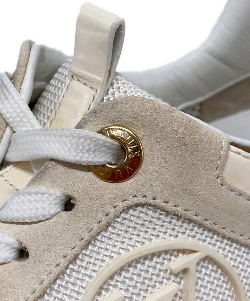 LOUIS VUITTON（ルイ ヴィトン）LOUIS VUITTON (ルイ ヴィトン) ラバーロゴPVCレザーローカットスニーカー ホワイト×ブラウン サイズ:34  1/2の古着・服飾アイテム