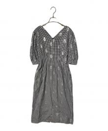 ne quittez pas×Kanako Sato（ヌキテパ×カナコ サトウ）の古着「Poplin Foil Print Dress」｜ブラック×ホワイト