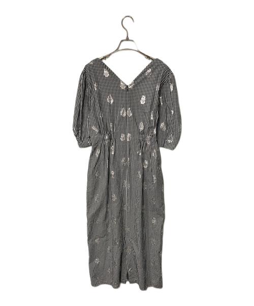 ne quittez pas（ヌキテパ）ne quittez pas (ヌキテパ) Kanako Sato (カナコ サトウ) Poplin Foil Print Dress ブラック×ホワイト サイズ:Sの古着・服飾アイテム