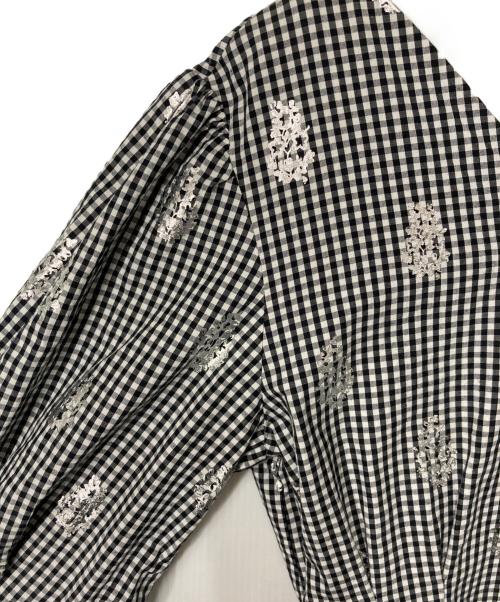 ne quittez pas（ヌキテパ）ne quittez pas (ヌキテパ) Kanako Sato (カナコ サトウ) Poplin Foil Print Dress ブラック×ホワイト サイズ:Sの古着・服飾アイテム