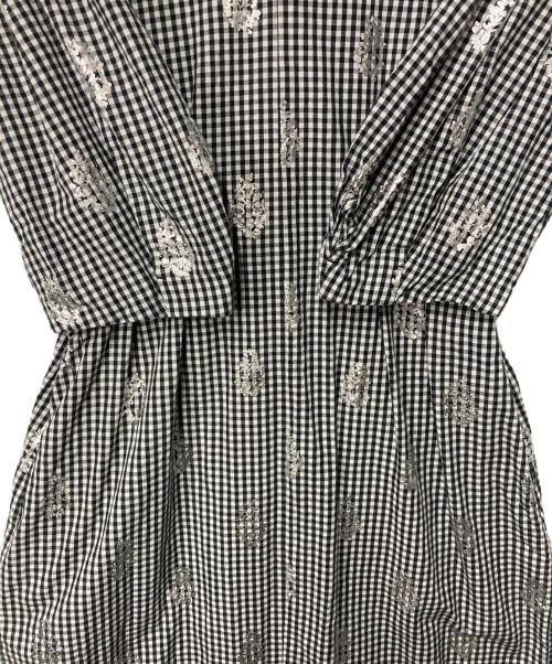 ne quittez pas（ヌキテパ）ne quittez pas (ヌキテパ) Kanako Sato (カナコ サトウ) Poplin Foil Print Dress ブラック×ホワイト サイズ:Sの古着・服飾アイテム